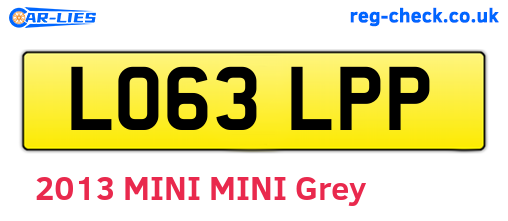 LO63LPP are the vehicle registration plates.