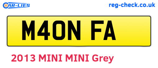 M40NFA are the vehicle registration plates.