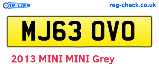 MJ63OVO are the vehicle registration plates.