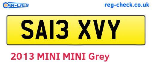 SA13XVY are the vehicle registration plates.