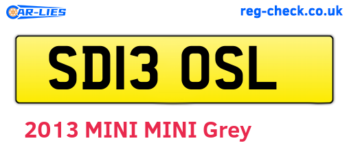 SD13OSL are the vehicle registration plates.