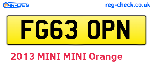 FG63OPN are the vehicle registration plates.