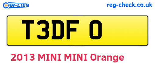T3DFO are the vehicle registration plates.
