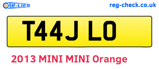 T44JLO are the vehicle registration plates.