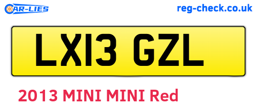 LX13GZL are the vehicle registration plates.