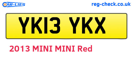 YK13YKX are the vehicle registration plates.