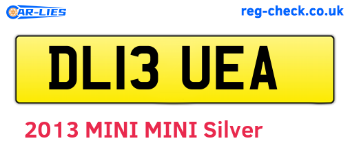 DL13UEA are the vehicle registration plates.