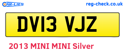DV13VJZ are the vehicle registration plates.