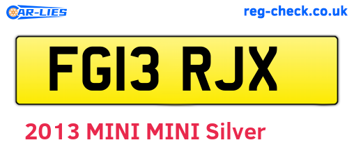 FG13RJX are the vehicle registration plates.