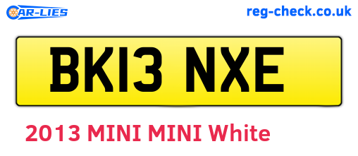 BK13NXE are the vehicle registration plates.