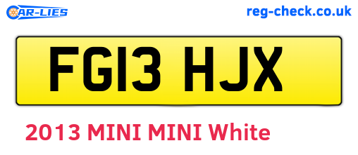 FG13HJX are the vehicle registration plates.