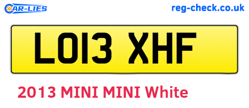 LO13XHF are the vehicle registration plates.