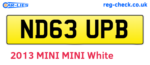 ND63UPB are the vehicle registration plates.