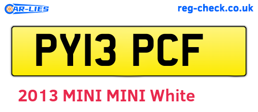 PY13PCF are the vehicle registration plates.