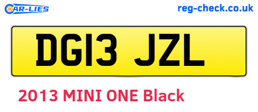 DG13JZL are the vehicle registration plates.