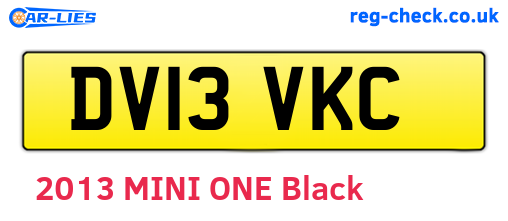DV13VKC are the vehicle registration plates.