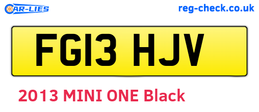 FG13HJV are the vehicle registration plates.