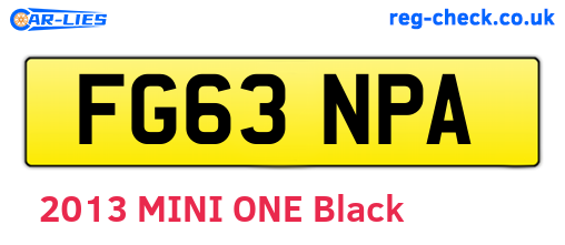 FG63NPA are the vehicle registration plates.