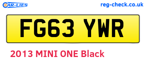 FG63YWR are the vehicle registration plates.