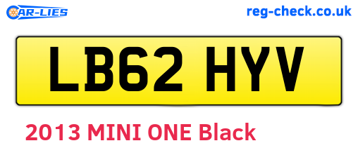 LB62HYV are the vehicle registration plates.