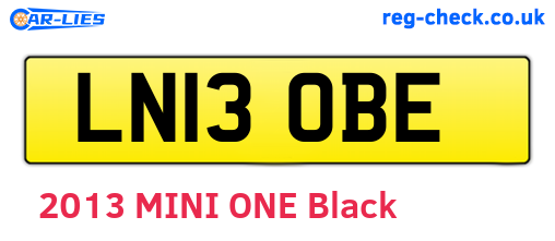 LN13OBE are the vehicle registration plates.