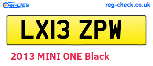 LX13ZPW are the vehicle registration plates.