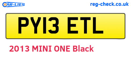 PY13ETL are the vehicle registration plates.
