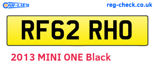 RF62RHO are the vehicle registration plates.