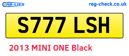 S777LSH are the vehicle registration plates.
