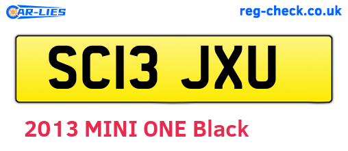 SC13JXU are the vehicle registration plates.