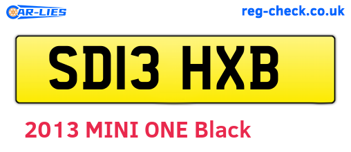 SD13HXB are the vehicle registration plates.