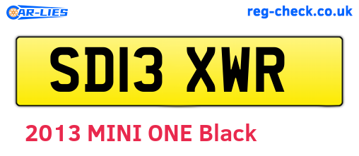 SD13XWR are the vehicle registration plates.