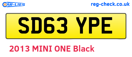 SD63YPE are the vehicle registration plates.