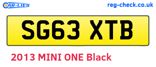 SG63XTB are the vehicle registration plates.