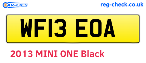 WF13EOA are the vehicle registration plates.