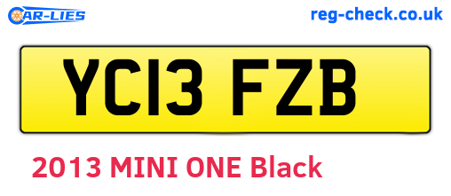 YC13FZB are the vehicle registration plates.