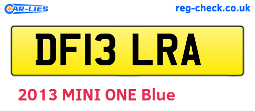 DF13LRA are the vehicle registration plates.