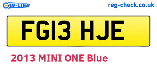 FG13HJE are the vehicle registration plates.