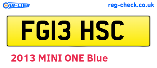 FG13HSC are the vehicle registration plates.