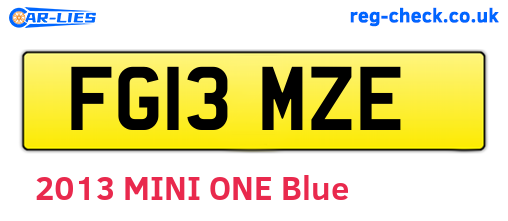 FG13MZE are the vehicle registration plates.