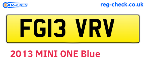 FG13VRV are the vehicle registration plates.