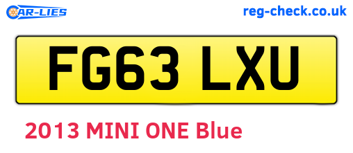 FG63LXU are the vehicle registration plates.