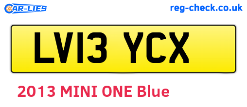 LV13YCX are the vehicle registration plates.