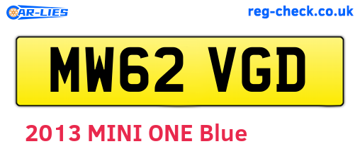 MW62VGD are the vehicle registration plates.