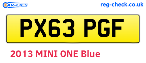 PX63PGF are the vehicle registration plates.