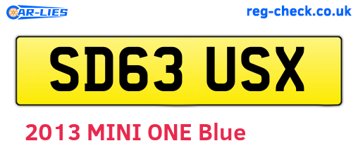 SD63USX are the vehicle registration plates.