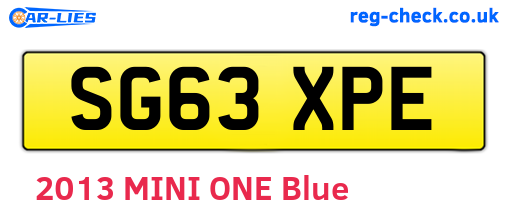 SG63XPE are the vehicle registration plates.