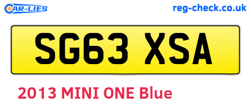 SG63XSA are the vehicle registration plates.