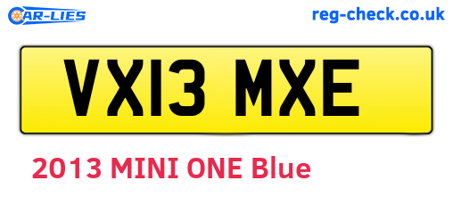 VX13MXE are the vehicle registration plates.