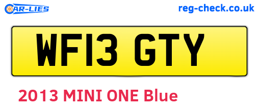 WF13GTY are the vehicle registration plates.